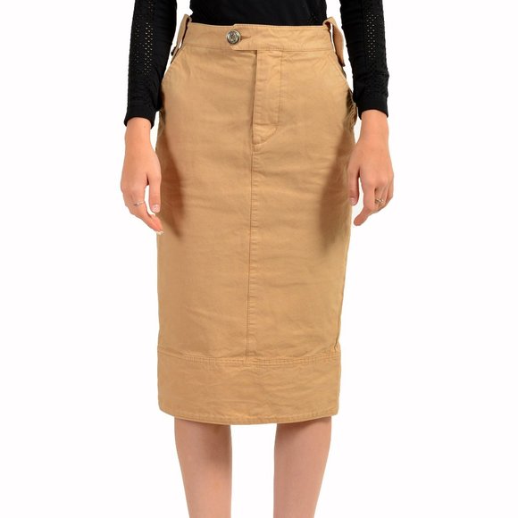 Dsquared2 Women's Beige Straight Pencil Skirt US S IT 40